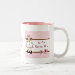 Pink Polka Dot Personalised Child's Mug