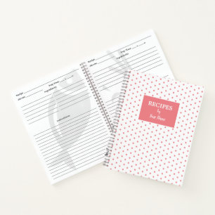 Pink Polka Dot Personalised Recipe Book