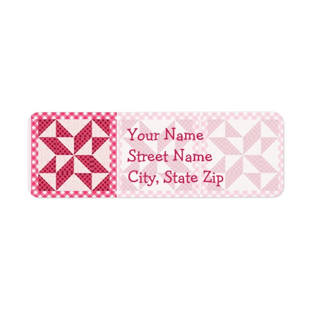 Pink Polka Dot Quilt Return Address Label (Front)