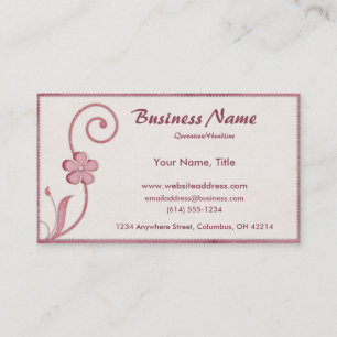 Pink Polka Dot Scrolled Design 2 Business Cards
