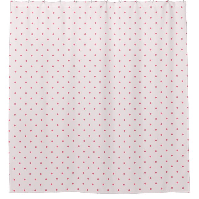 Pink Polka Dot Shower Curtain (Front)