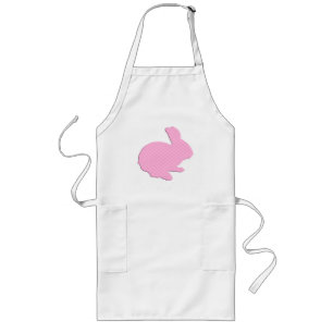 Pink Polka Dot Silhouette Easter Bunny Apron