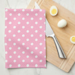 Pink Polka Dot  Tea Towel<br><div class="desc">Pink polka dot kitchen towel</div>