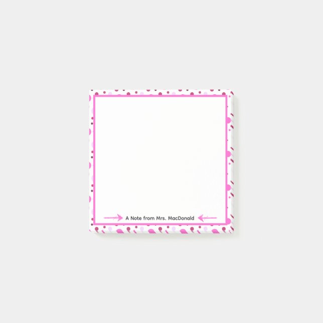 Pink Polka dot teacher appreciation gift Post-it Notes (Front)