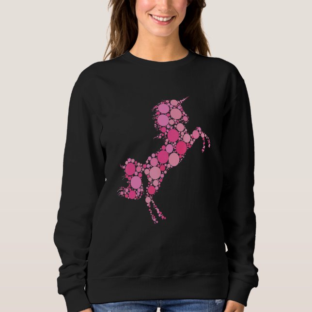 Pink Polka Dot Unicorn International Dot Day Sweatshirt (Front)