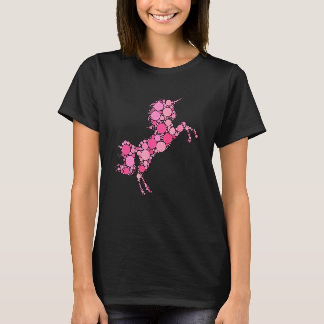 Pink Polka Dot Unicorn International Dot Day T-Shirt (Front)
