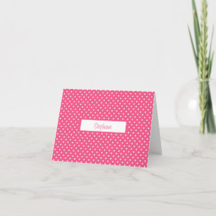 Pink Polka Dot with Name Card