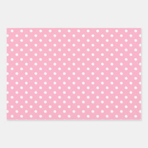 Pink Polka Dot Wrapping Paper Sheet