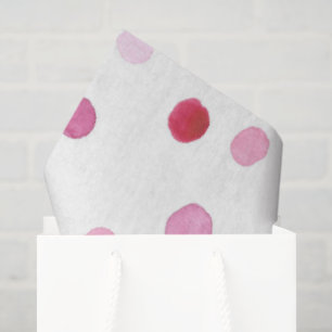 Pink Polka Dots Artisan Watercolor Sweet Multi use Tissue Paper