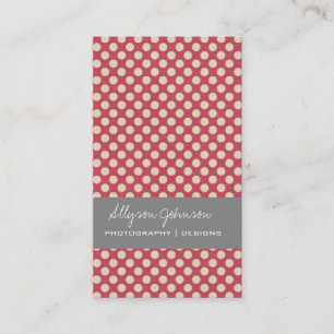 Pink Polka Dots Background Business Cards