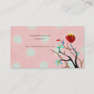 Pink Polka Dots Business Card
