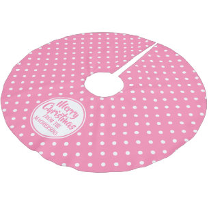 Pink Polka Dots Christmas Tree Skirt