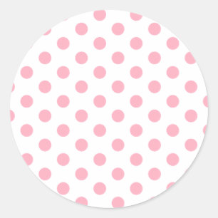 Pink Polka Dots Classic Round Sticker
