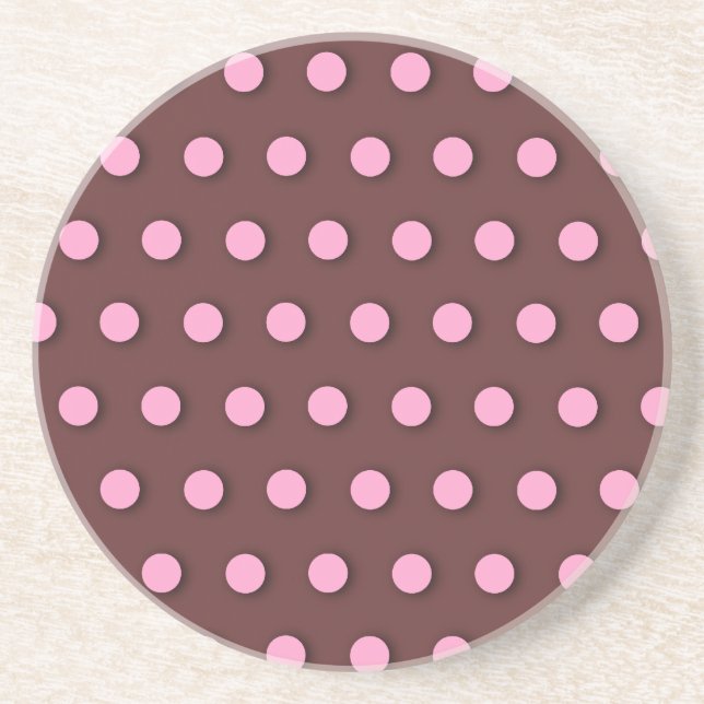 Pink Polka Dots Coaster (Front)