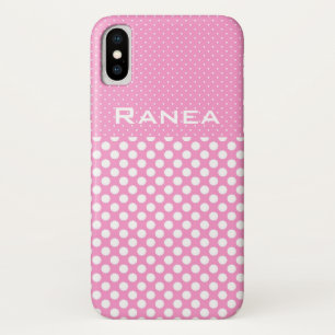 Pink Polka Dots Custom Name Phone Case
