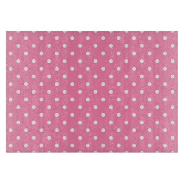 Pink Polka Dots Cutting Board (Front)