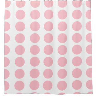Pink Polka Dots Design Shower Curtain