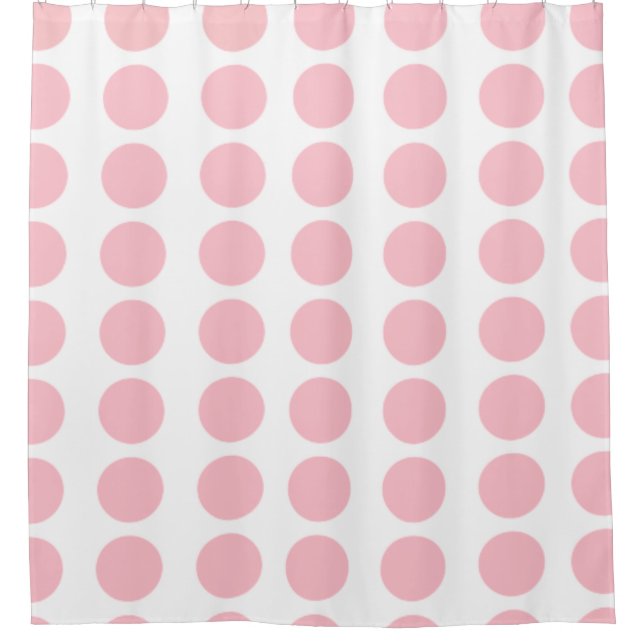 Pink Polka Dots Design Shower Curtain (Front)