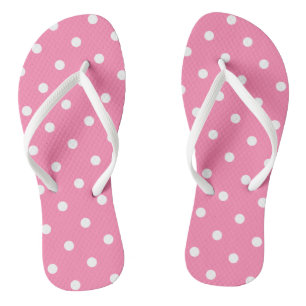 Pink Polka Dots Flip Flops