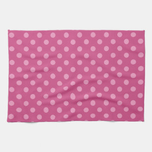 Pink polka dots fuchsia kitchen towel