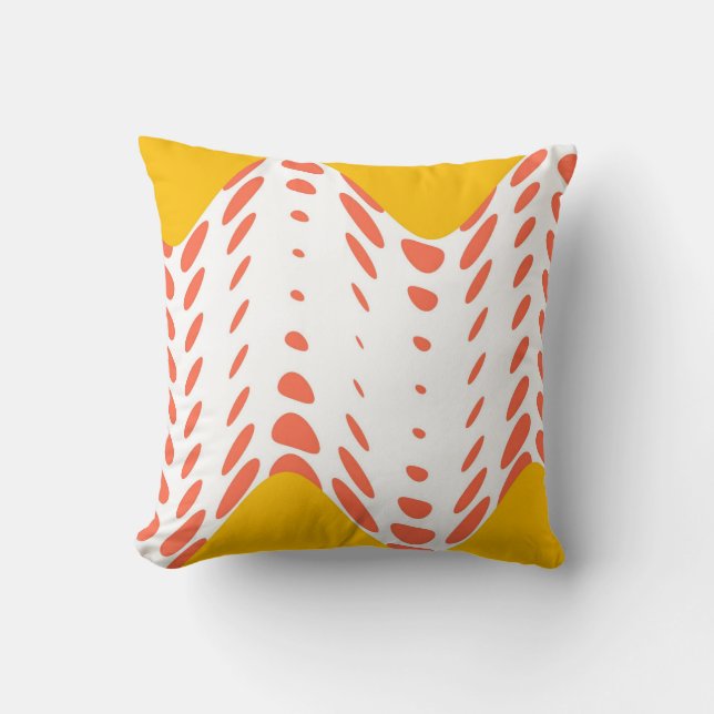 Pink Polka Dots Funky Art Design Abstract Pillow (Front)