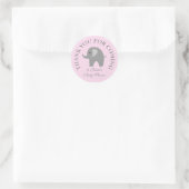 Pink polka dots grey elephant baby shower stickers (Bag)