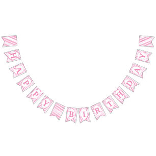 Pink polka dots Happy Birthday Bunting