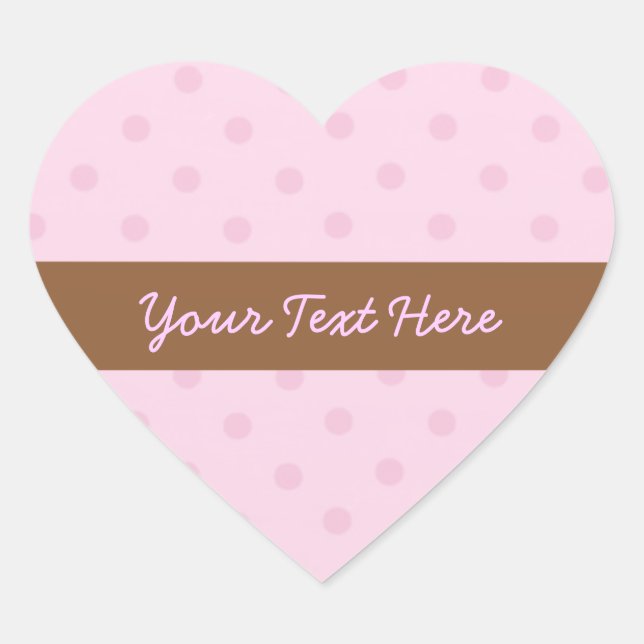 Pink Polka Dots Heart Stickers (Front)