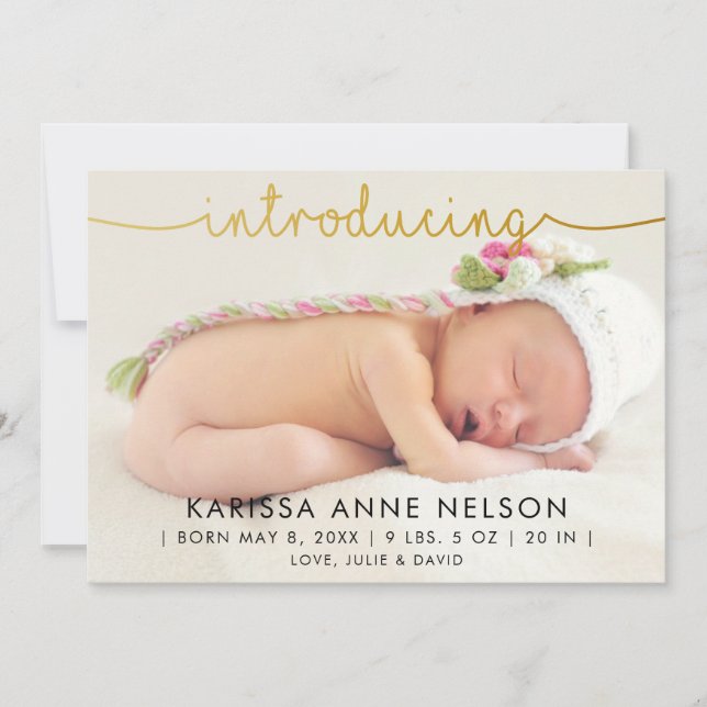 pink polka dots horizontal hand lettering birth holiday card (Front)