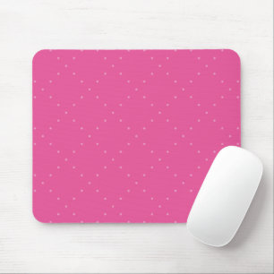 Pink Polka Dots in a Diamond-Shaped Grid Pattern Mouse Pad