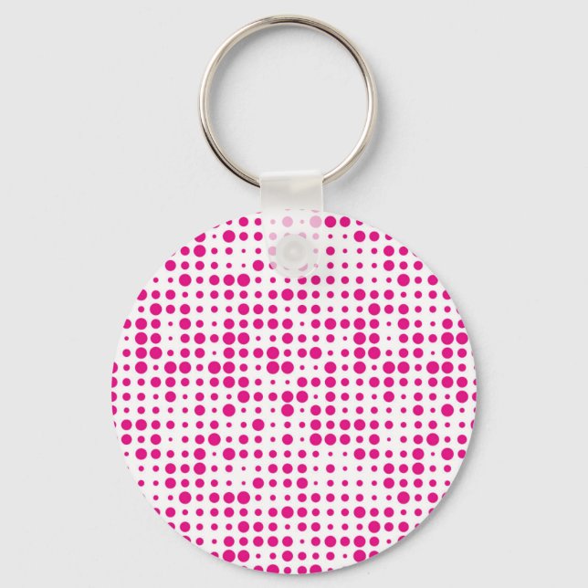 Pink Polka Dots Key Ring (Front)