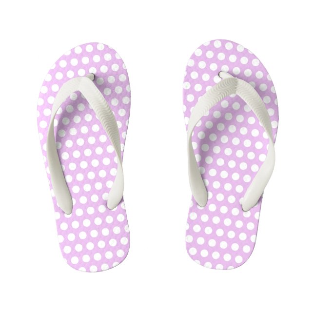 Pink Polka Dots Kid's Thongs (Footbed)
