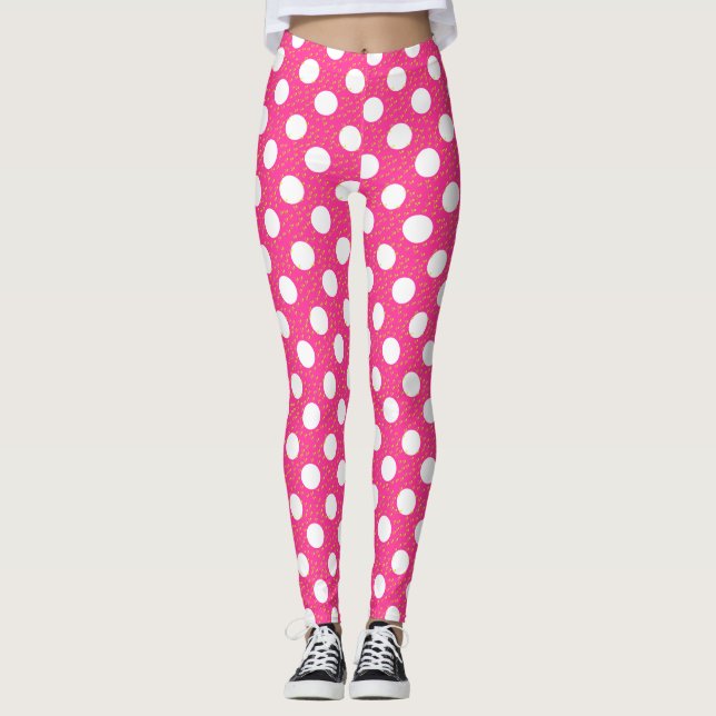 Pink Polka-dots Leggings (Front)