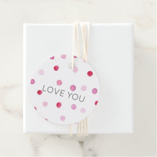 Pink Polka Dots LOVE YOU Sweet Valentine Fun Gift Favour Tags