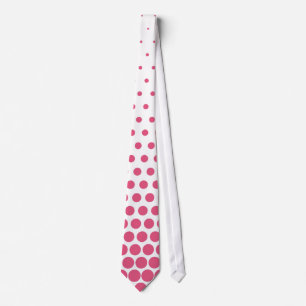Pink Polka Dots Modern White Tie