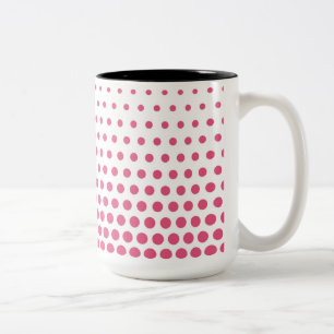 Pink Polka Dots Modern White Two-Tone Coffee Mug