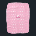 Pink Polka Dots Monogram Soft Cute Newborn Infant Burp Cloth<br><div class="desc">Create your own custom, personalised, 100% ultra-soft polyester fleece, gentle on baby’s skin, unique, one-of-a-kind, dark pink typography script name initial, cute stylish retro pink polka dots pattern on white background, monogrammed baby burp cloth. Simply type in the baby's initial / monogram and name, to customise. Makes a wonderful, custom,...</div>