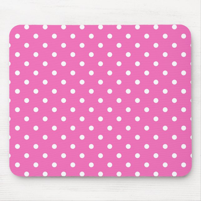 pink polka dots mouse pad (Front)