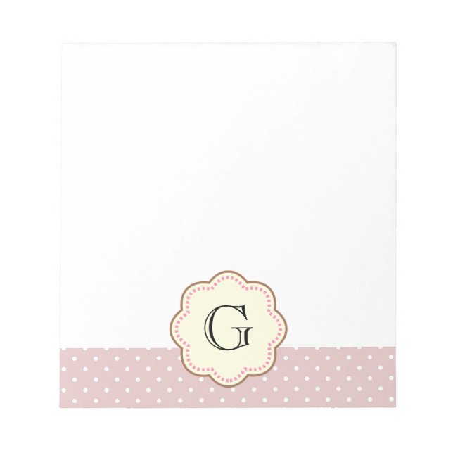 Pink Polka Dots Notepad (Front)
