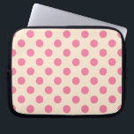 Pink polka dots on cream laptop sleeve<br><div class="desc">Pink polka dots on cream</div>