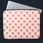 Pink polka dots on cream laptop sleeve<br><div class="desc">Pink polka dots on cream</div>