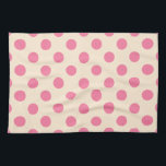 Pink polka dots on cream tea towel<br><div class="desc">Pink polka dots on cream</div>