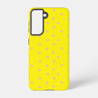 Pink polka dots on yellow 