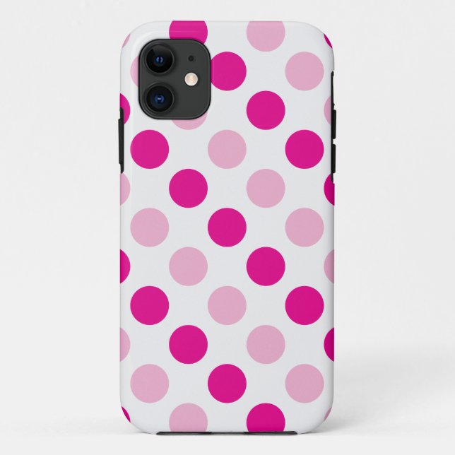 Pink polka dots pattern Case-Mate iPhone case (Back)
