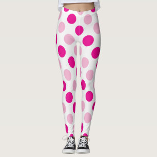 Pink polka dots pattern leggings