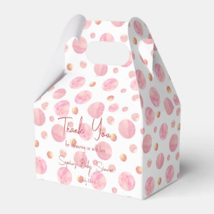 Pink  polka dots personalised favour box