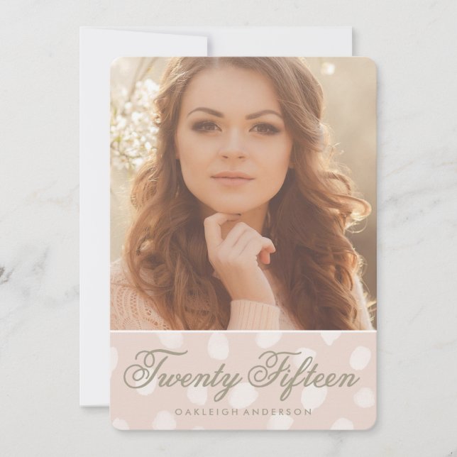 Pink Polka Dots | Photo Graduation Announcement (Front)