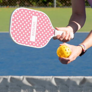 Pink Polka dots Pickleball Paddle