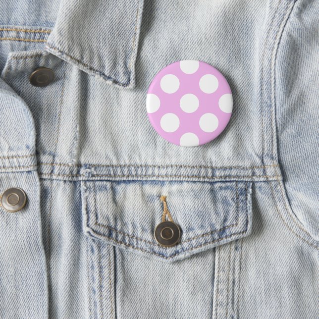 Pink Polka Dots, Polka Dot Pattern, Dots, Dotted 6 Cm Round Badge (In Situ)