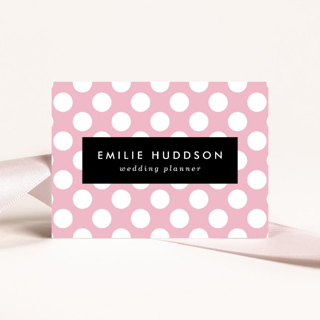 Pink Polka Dots, Polka Dot Pattern, Dots, Dotted Business Card (Creator Uploaded)